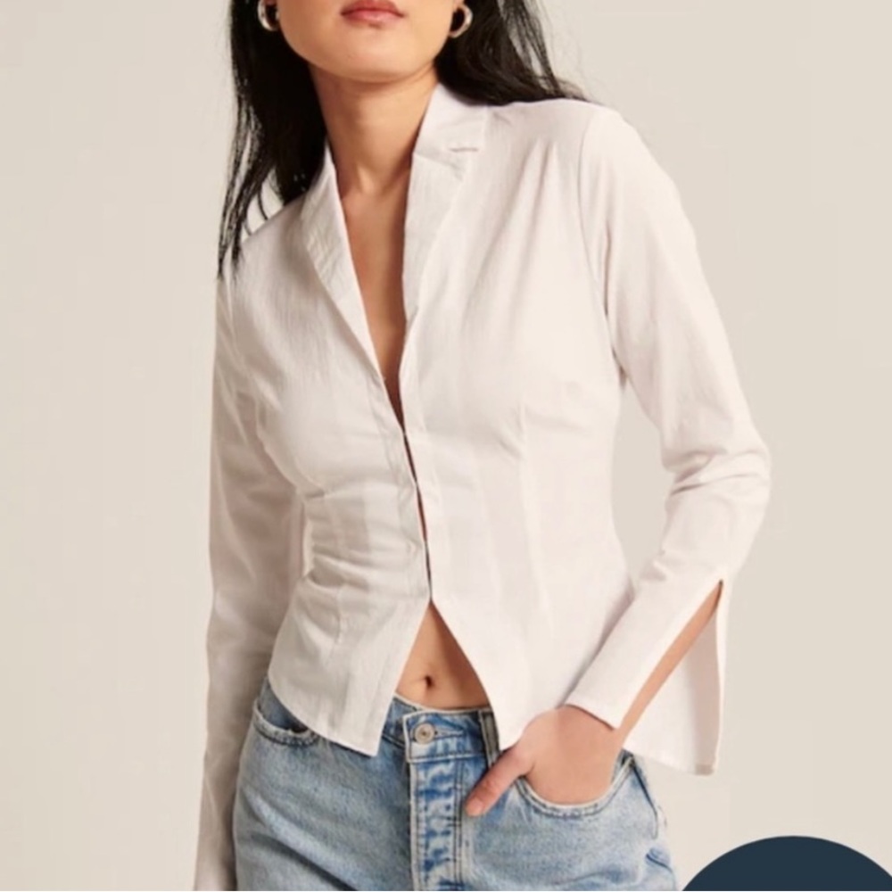 Abercrombie Long Sleeve Hook and Eye Shirt